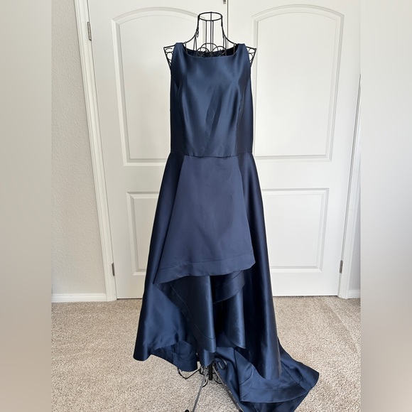 Adrianna Papell Midnight Blue High Low Formal Dress - Picture 3 of 10